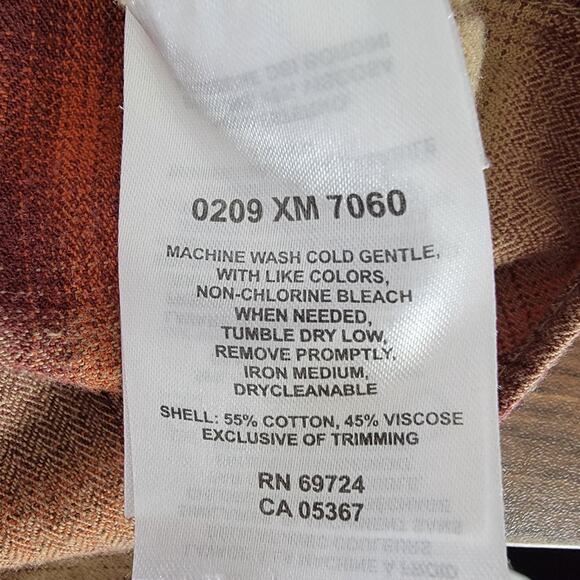 Columbia Button Up Plaid Shirt Mens L Midweight Tan Workwear Office Western Work - Picture 7 of 7